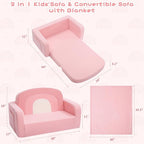 Foryoomi Extra Wide Kids Couch, 2-in-1 Soft Toddler Couch - Image 2