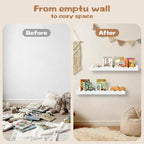 Nursery Floating Shelves for Kids Room, 4 Pack 23.6 x 4.7 Inch Scalloped Kids - Image 4