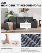 97" Cloud Sectional Couch, Modern Modular Sectional Sofa - Image 3