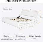 SHA CERLIN Queen Size Upholstered Bed Frame, Deluxe Low Profile Sleigh Bed - Image 2