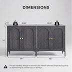 IFBUY Modern Sideboard Buffet Cabinet, 61.75" W Fluted Arched Buffet Cabinet - Image 2