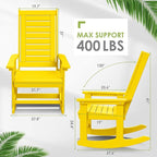 GREENVINES Outdoor Rocking Chairs | Set of 2 | Porch Rocker | HDPE Plastic | - Image 3