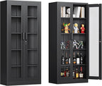 Display Cabinet with Glass Doors, Display Case Cabinet by Anxxsu