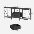 JARHETUN TV Stand with Fabric Drawer, Entertainment Center - Image 3