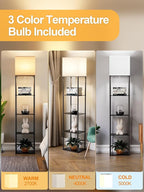 Large Floor Lamp with Shelves, 5-Tier Tall Floor lamp with - Image 3