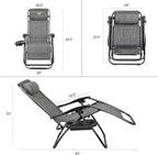 Devoko Patio Zero Gravity Chair Outdoor Folding Adjustable Reclining Chairs - Image 3