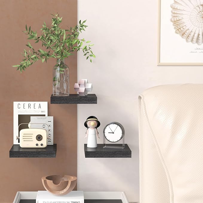 Fixwal Floating Shelves for Wall, 8 Inch Small Black Shelves Wall Mounted Shelf - Image 6
