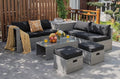 Tangkula 8 Piece Patio Wicker Furniture Set, Patiojoy Space Saving Outdoor PE by TANGKULA