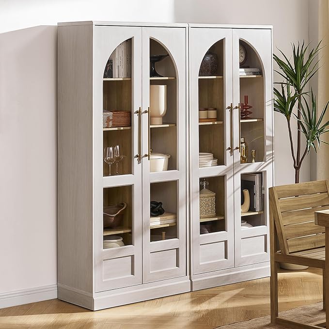 mopio Blake Tall Display Cabinet, Kitchen Buffet Pantry Cupboard, Trophy - Image 8
