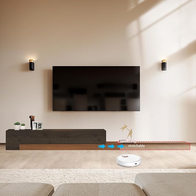 Retractable TV Stand, Solid Wood Minimalist TV Shelf, Mid-Century TV Console - Image 5