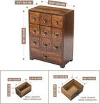 Library Card Catalog Solid Wood Small Curio Cabinet l Retro Storage Organizer - Image 3