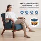 DUMOS Mid Century Modern Accent Chair, Upholstered Armchair - Image 5