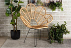 Maykoosh Bohemian Natural Brown Vintage Vogue and Black Metal Accent Chair - Image 2