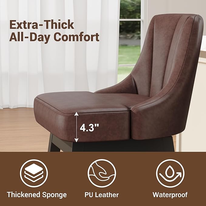 YaFiti Swivel Bar Stool 1 Pcs, 26 Inch Counter Height Bar Stools - Image 5