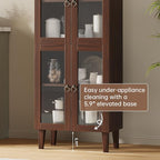 71" Tall Arched Cabinet with Acrylic Door, Modern Curio Arched Bookcase with - Image 4