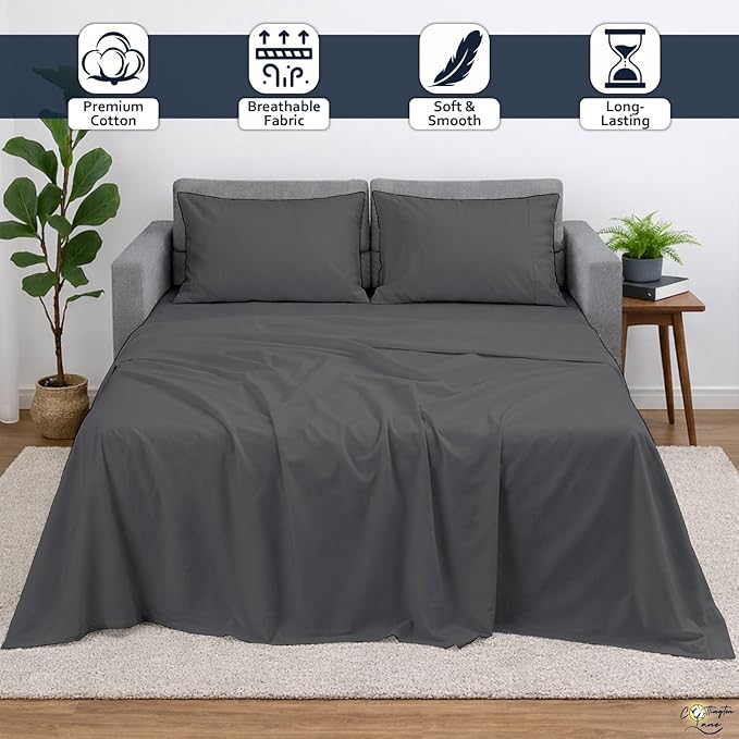 Cottington Lane Sleeper Sofa Sheets Full Size, 4 Piece Premium Quality 100% - Image 2