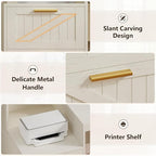 YOMILUVE 63" Farmhouse L Shaped Executive Desk - Image 9