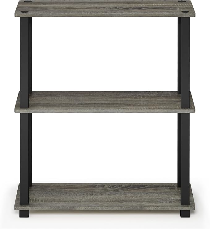 Furinno TURN-S-TUBE Storage Shelves Set of 2, 3-Tier Book Shelf, Corner Shelf - Image 6