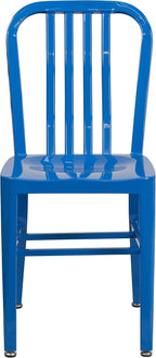 Flash Furniture Gael Commercial Grade 2 Pack Blue Metal Indoor-Outdoor Chair - Image 10