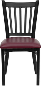 Flash Furniture 2 Pack HERCULES Series Black Vertical Back Metal Restaurant - Image 7