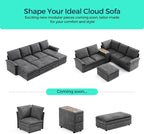 LINSY HOME Chaise Modular for Sectional Sofa, Cloud Sofa Lounge - Image 8