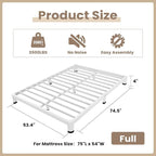 ROIL 4 Inch White Full Bed Frame - Image 2