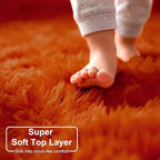 Amdrebio Burnt Orange Round Area Rug 5Ft - Image 4
