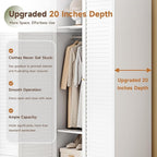 Letaya Armoire Wardrobe Closet, Hanging Rod Clothing Storage Cabinets - Image 4