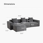 Acanva Luxury Modular Sectional Living Room Sofa Set, Modern Minimalist Style - Image 2