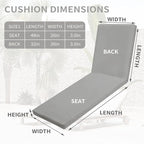 Outdoor Chaise Lounge Cushions for Patio, Lounge Chair Cushions, Waterproof - Image 7