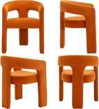 BESTANO Set of 4 Modern Velvet Fabric Upholstered Dining Chairs - Image 7