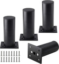 Set of 4 Furniture Legs 4 Inch, Adjustable Aluminum Alloy Cabinet Legs by Kyuionty