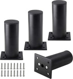 Set of 4 Furniture Legs 4 Inch, Adjustable Aluminum Alloy Cabinet Legs by Kyuionty