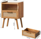 Lerliuo Rattan Nightstand, Side Table - Image 3