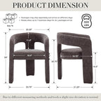 Modern Chenille Dining Chairs Set of 4, Upholstered Barrel Chairs - Image 2