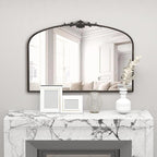 Besdomus Antique Arched Large Mirror: 48"x33" French Oversize Black Arch - Image 4