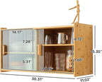 HollyHOME Small Bamboo Wall Mounted Kitchen Pantry Sideboard - Image 2