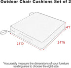 Favoyard Patio Chair Cushions 24 x 24 x 4 Inch Waterproof Outdoor Seat Cushions - Image 2