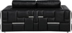 Blackjack Furniture Catania Modern Top Grain Italian Leather Sofa Set - Image 4