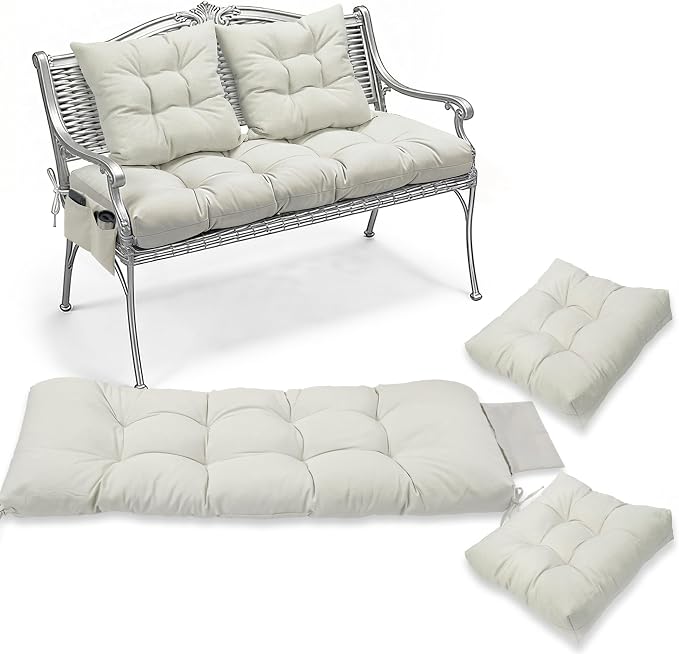 3 Pcs Wicker Chair Cushions Patio Loveseat Chaise Cushion Set - Image 7