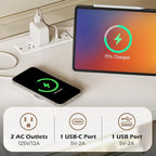 SUPERJARE Nightstand with Charging Station, 17.7 Inches Wider Side Table - Image 4