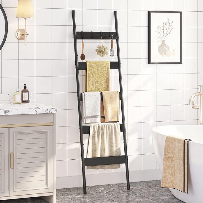 HOOBRO Blanket Ladder, 5-Tier Towel Rack - Image 2