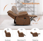 EBELLO Faux Leather Manual Recliner Chair, Modern Design Single Reclining Sofa - Image 6