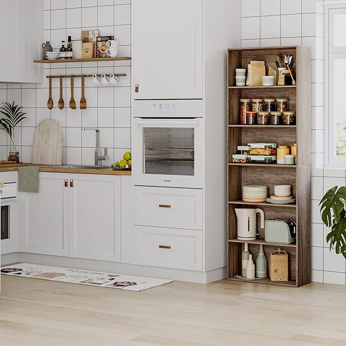 FOTOSOK 6-Tier Open Bookcase and Bookshelf, Freestanding Display Storage - Image 4
