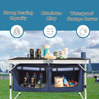 Folding Camping Table with Storage Compartment Aluminum Lightweight Camp - Image 3