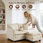 Loveseat Sofa with Ottoman - Image 4