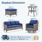 12 Piece Patio Furniture Set-High Back Outdoor Furniture Set Sectional Sofa - Image 8