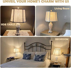 25'' Farmhouse Table Lamp for Living Room Bedroom, 2 USB Ports Vintage Rustic - Image 2