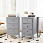Bonnlo Gray Nightstands Set of 2, 3 Drawer Nightstand, Modern Night Stand by Bonnlo