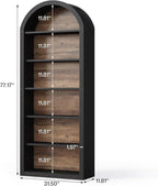 LITTLE TREE 6-Tier Bookcase, Large Freestanding Wooden Open Bookcase Bookshelf - Image 3